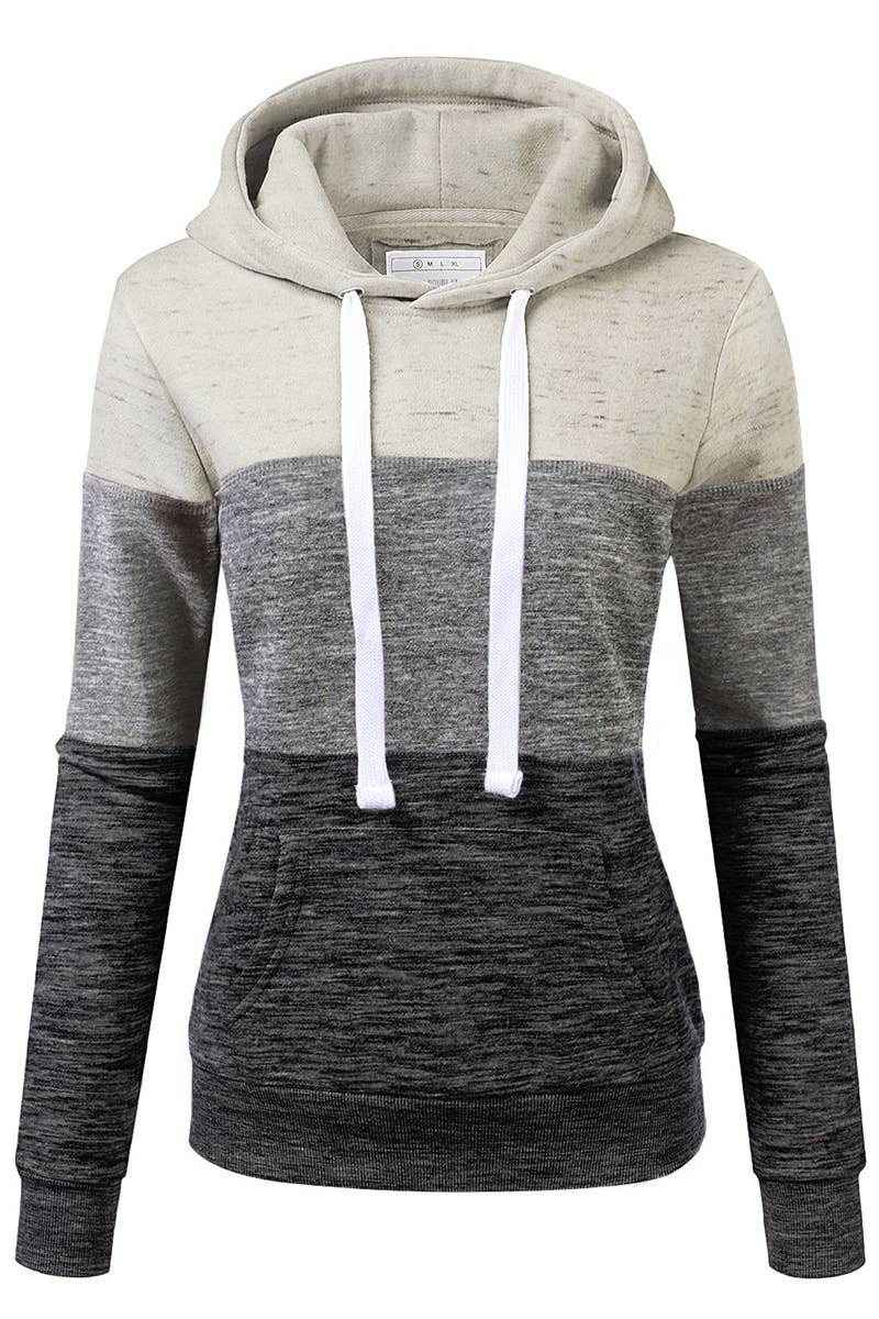 WOMEN COLOR MATCHING CASUAL HOODIE_CWOHOL409