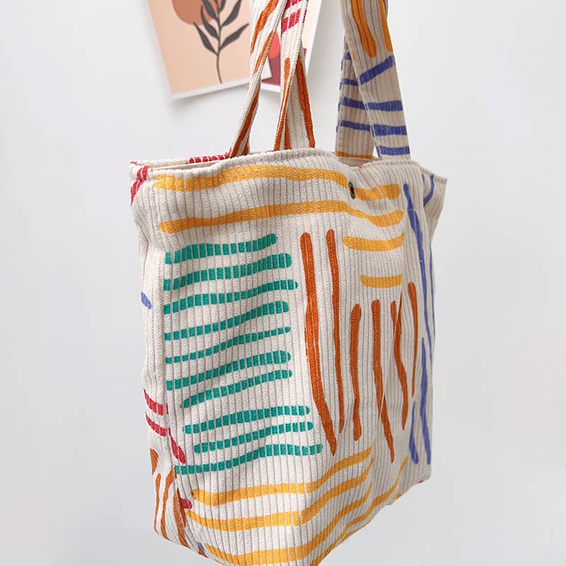 Colorful line fashionable color-blocking bag