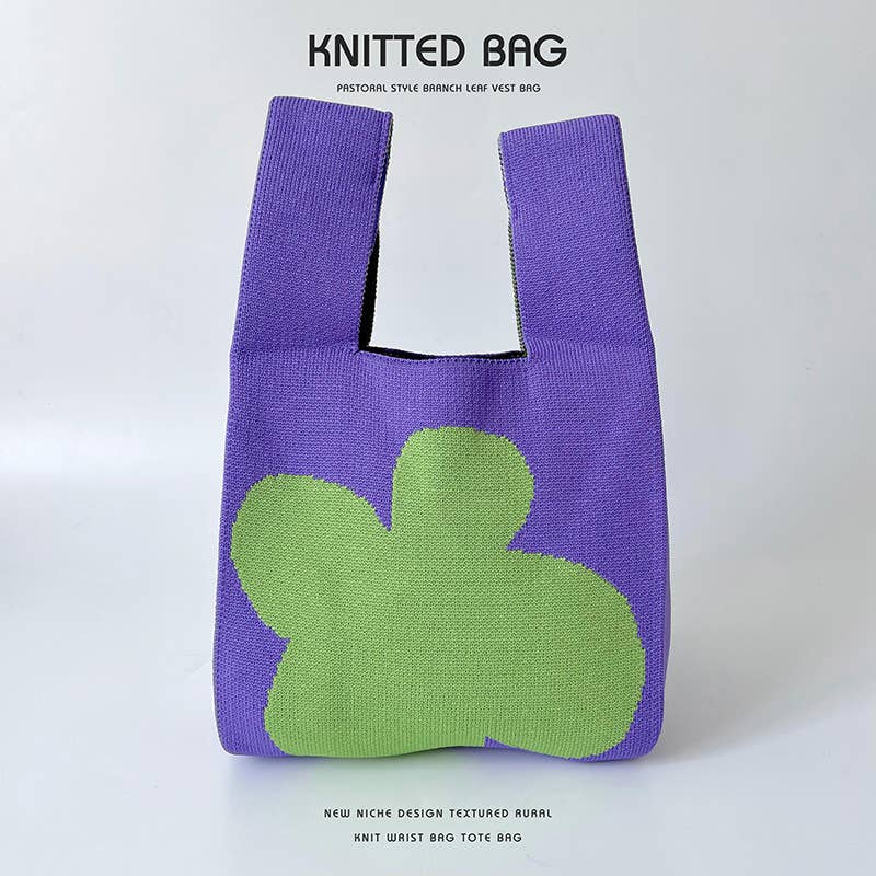 Flower series versatile knitted bag