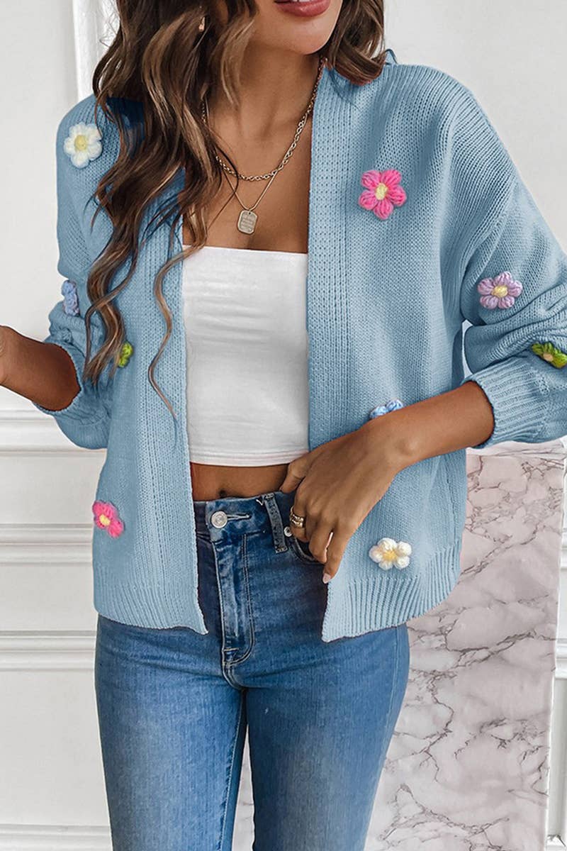 WOMEN KNITTED FLOWER CARDIGAN_CWOCAL0501