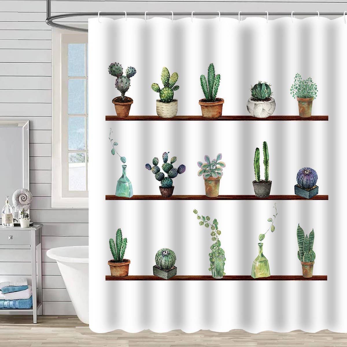 PLANT AND FLOWER WATERPROOF SHOWER CURTAIN_CWMM1795