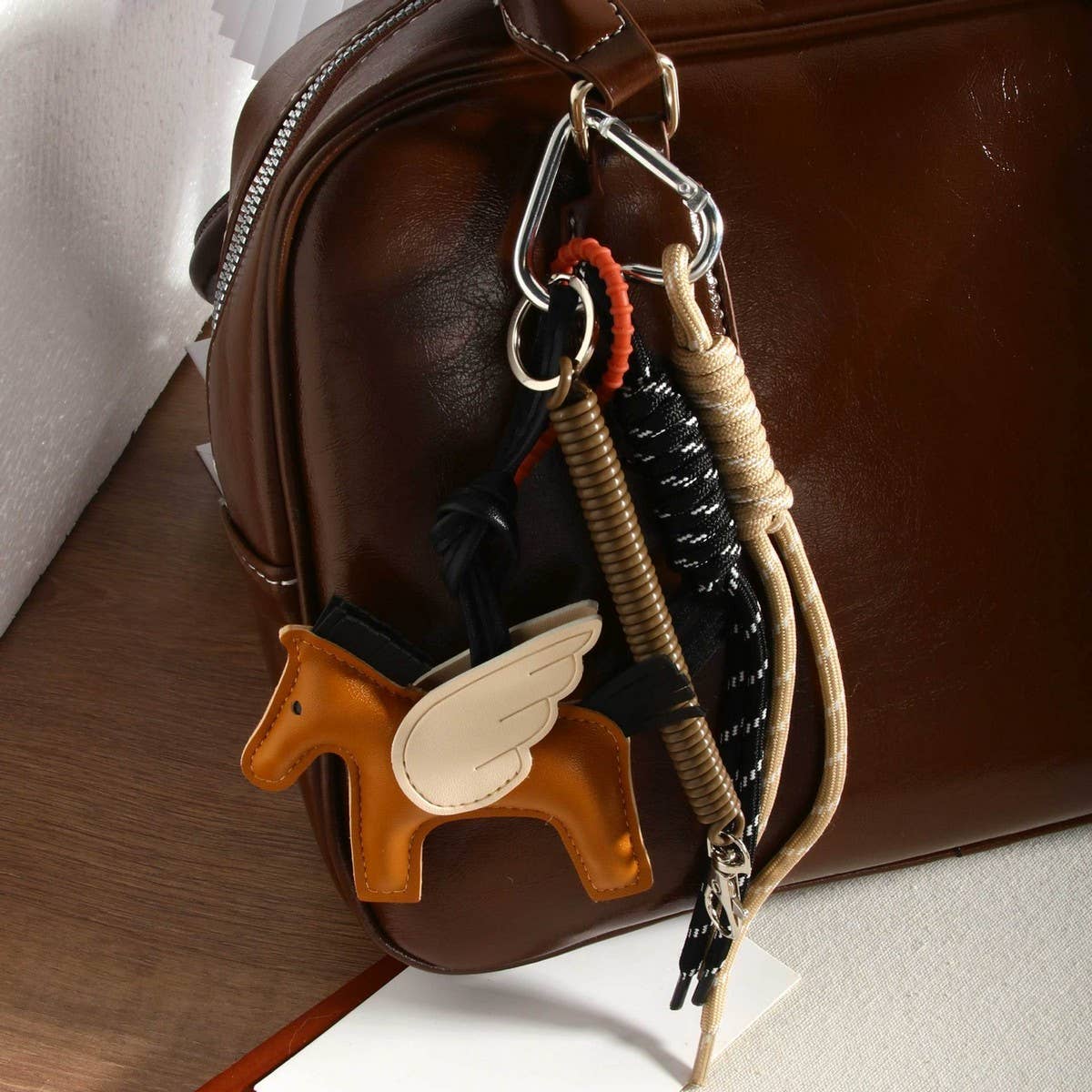 Colorful Pegasus Keychain ? Leather & Tassel