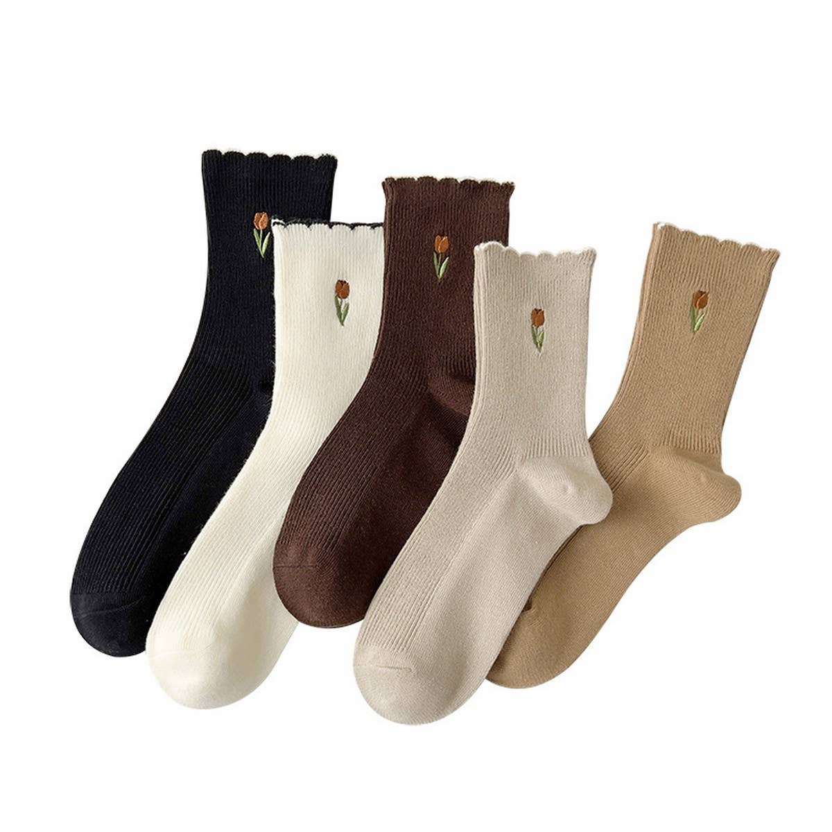 WOMEN'S PREPPY STYLE SOCKS WITH LACE EMBROIDERY