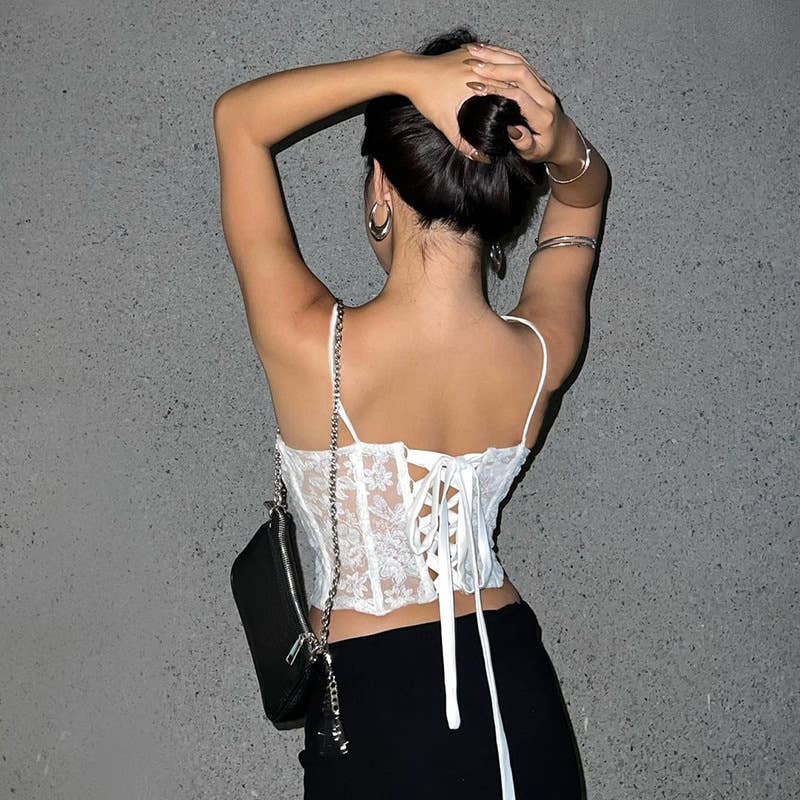 Sheer Lace Patchwork Cami Top