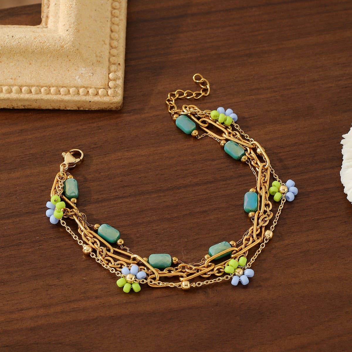 18K STAINLESS STEEL FLOWER BRACELET_CWMM3729