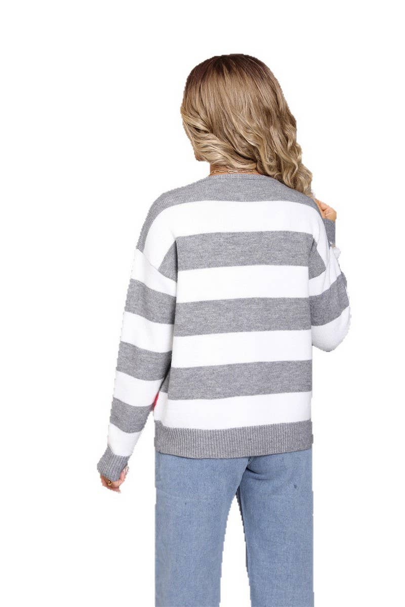 CWOCAL00798_COLORBLOCK HEART TIE FRONT KNIT CARDIG