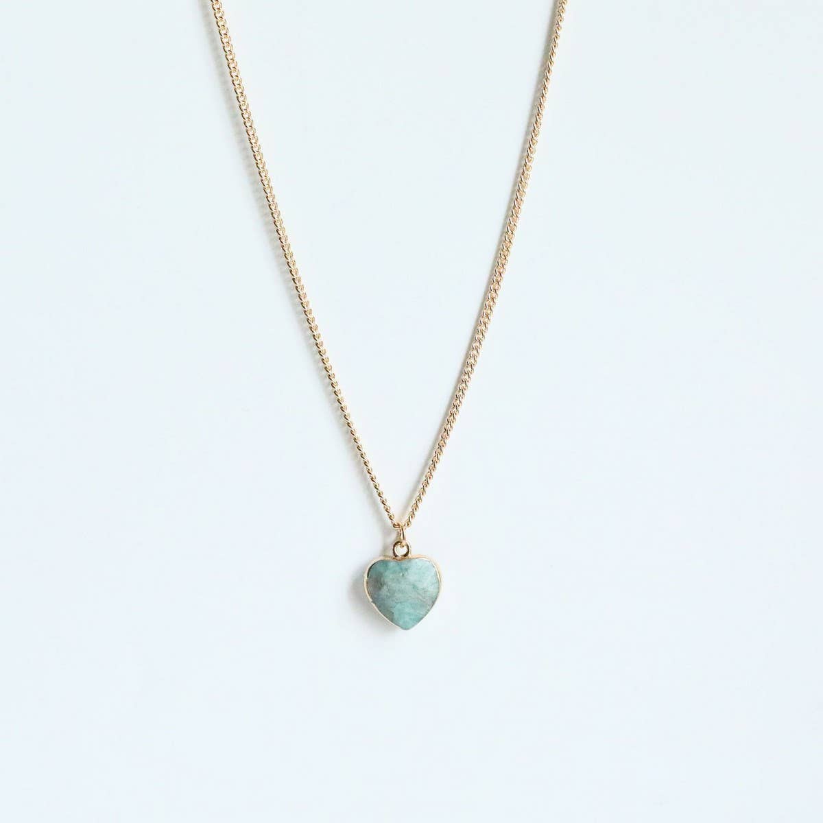 December Birthstone Heart Pendant Necklace
