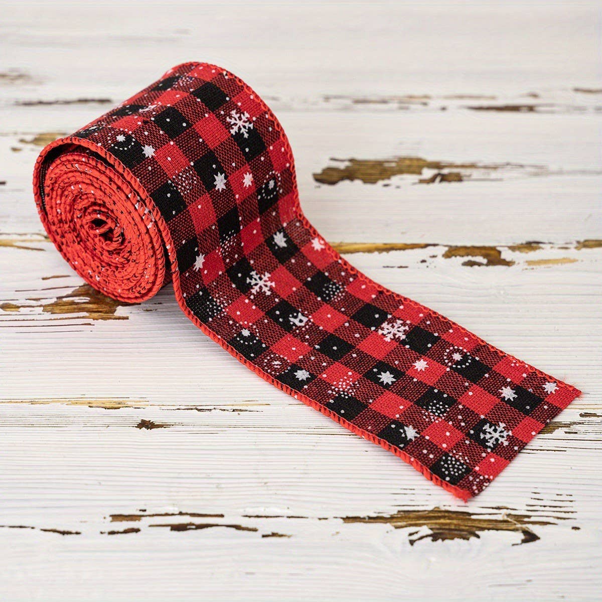 CWMM10202_PLAID CHRISTMAS RIBBON SET 4 COLORS GIFT