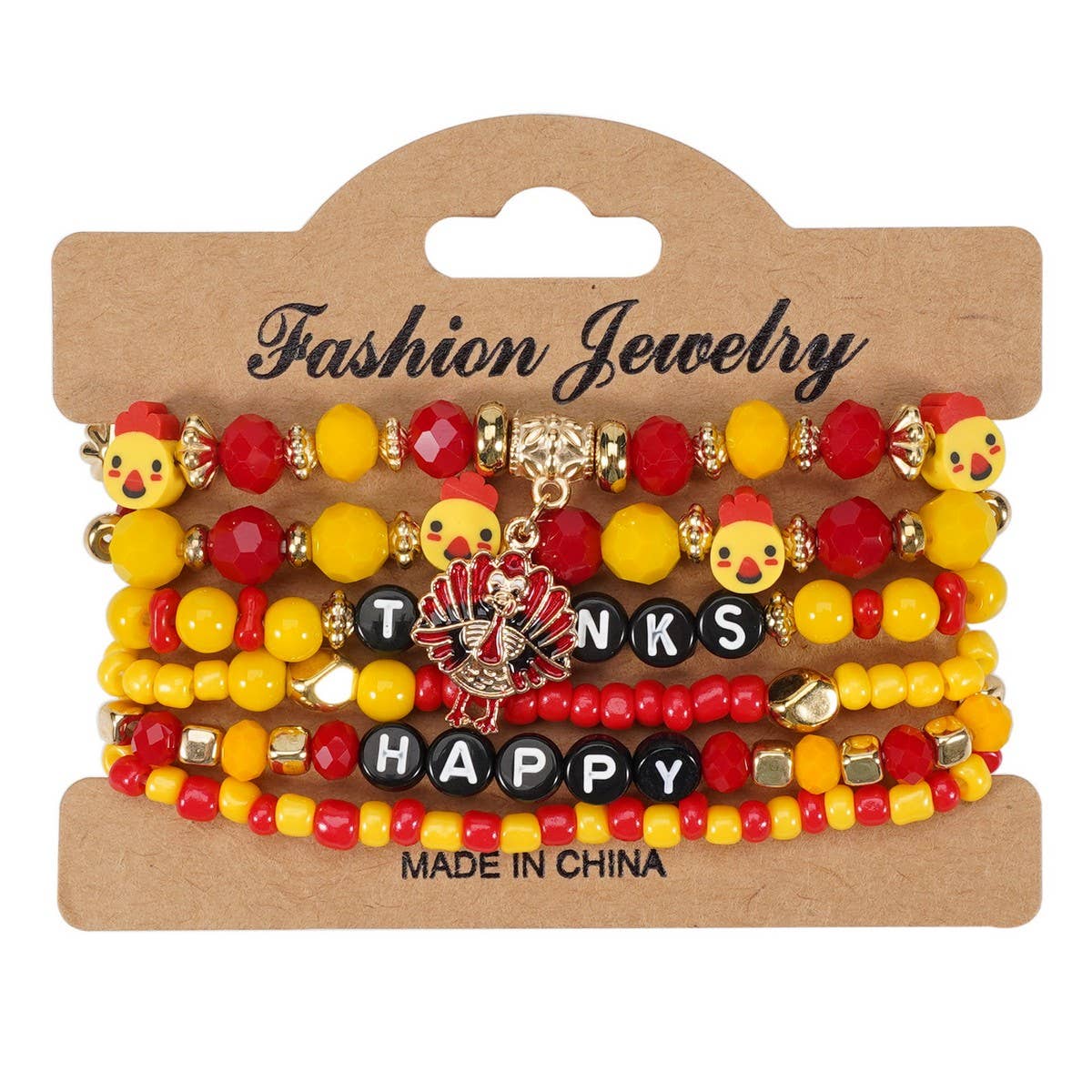 CWAJE05711_THANKSGIVING PUMPKIN TURKEY MAPLE LEAF BRACELET