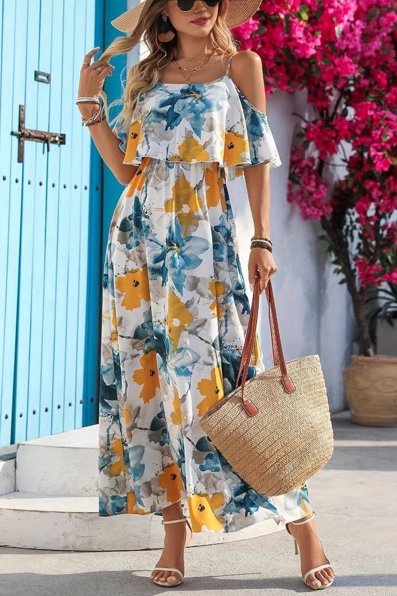 CWDHL0977_SUMMER TEMPERAMENT STRAPLESS DRESS