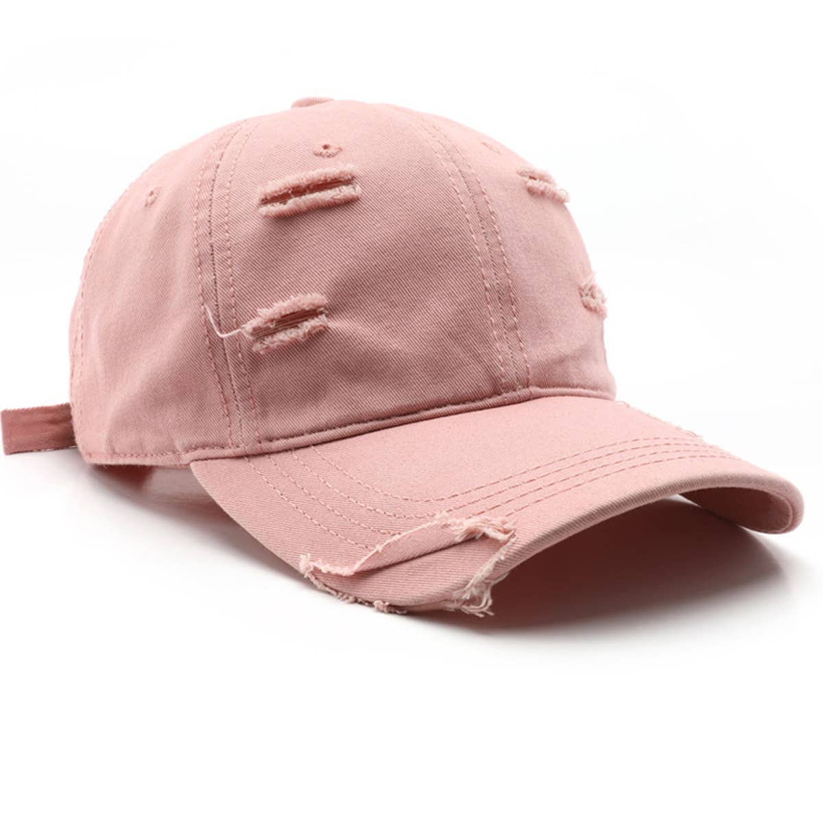 Vintage Washed Distressed Hole Baseball Cap_CWAH0908