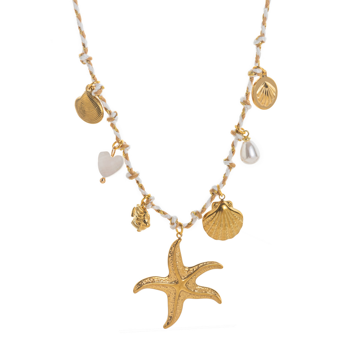 Starfish Pearl Heart Necklace??œDopamine Summer Vibe_CWMM6964