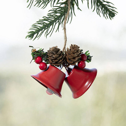 CWMM10373_CHRISTMAS GOLD RED BELL  NORDIC TREE DECOR