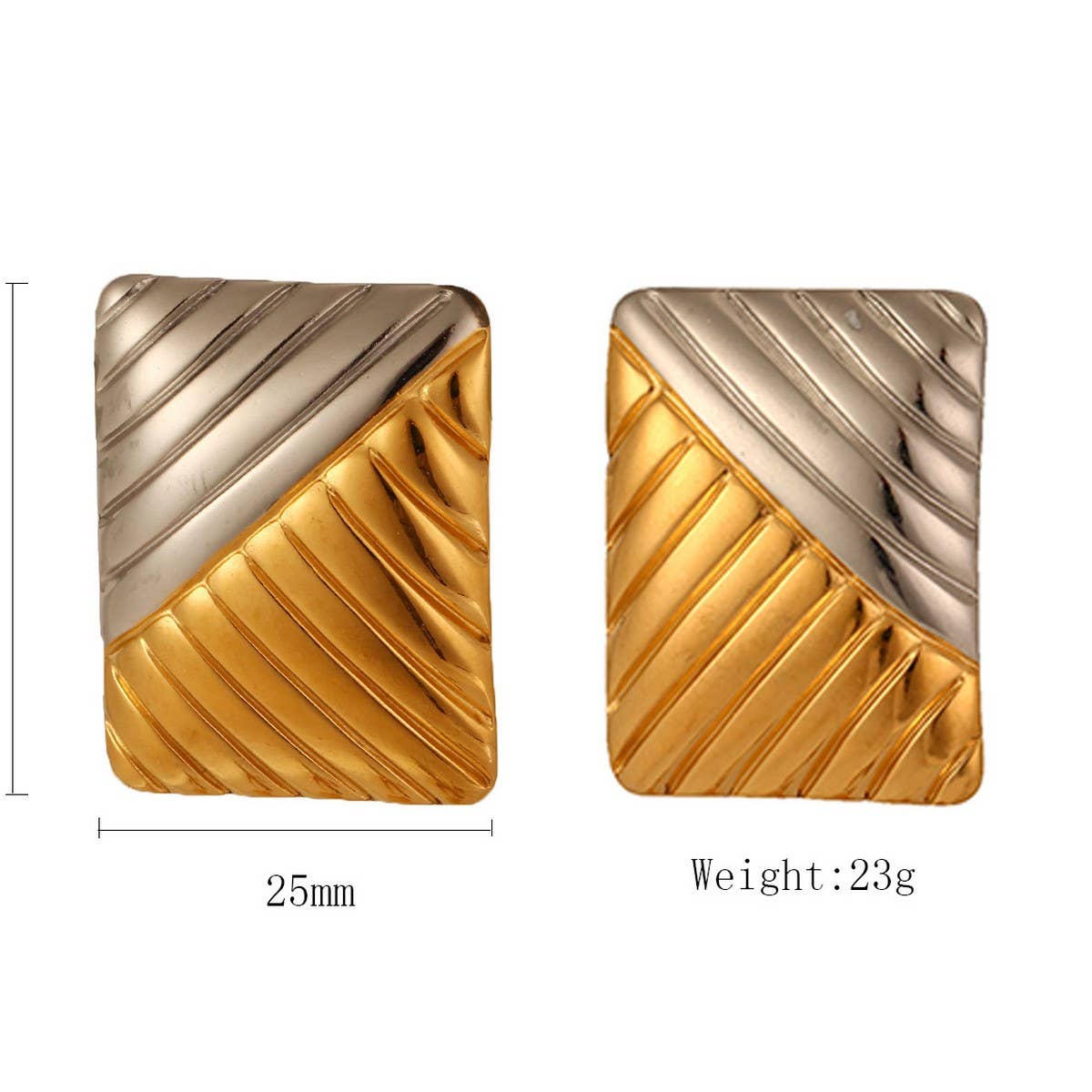 18K Stainless Steel Horn Spiral Titanium Earrings_CWMM8903