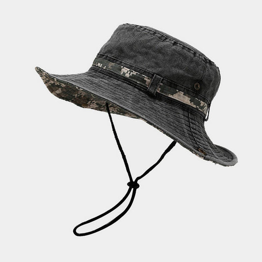 Washed Camouflage Bucket Hat ? Outdoor UV Sun Cap_CWAH3835