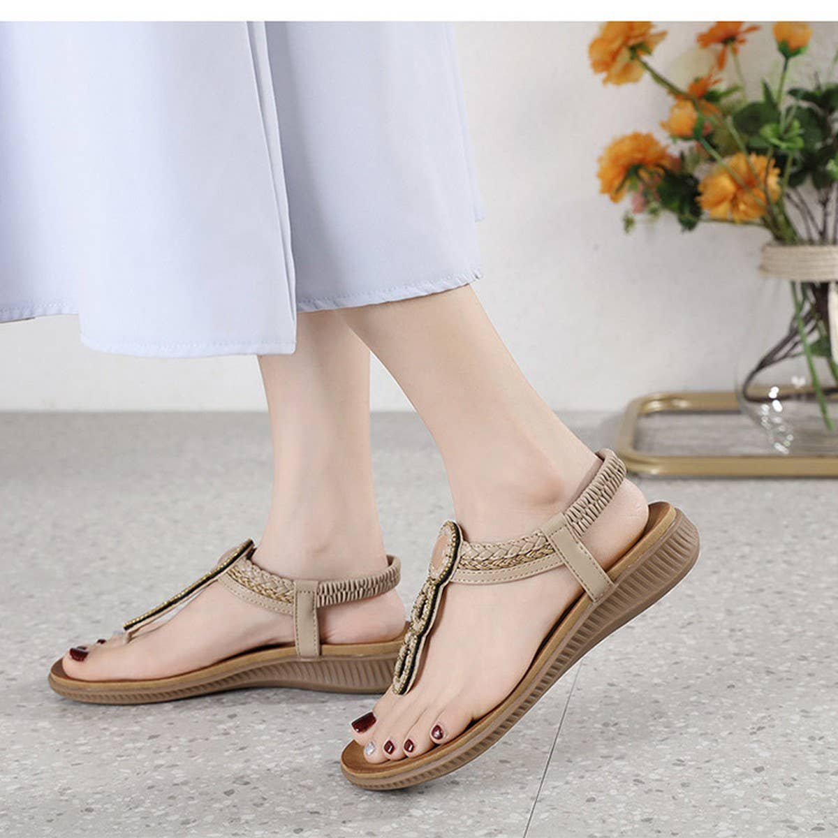 Women?™s Bohemian Sandals ??Round Toe Flats_CWSHS00240