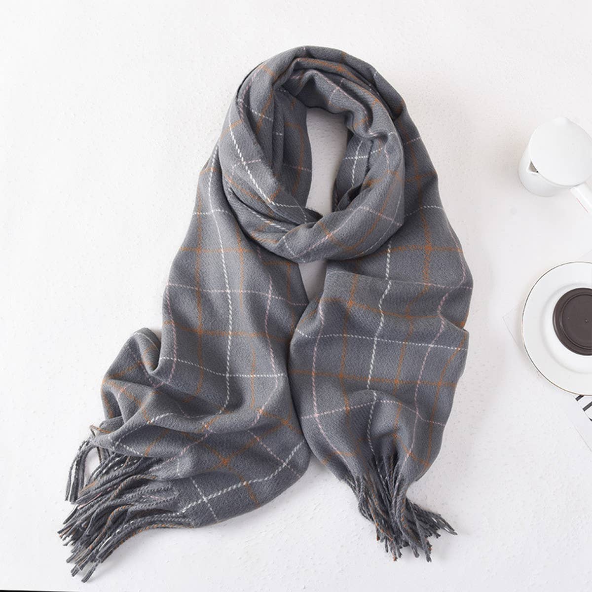 WOMEN SIMPLE WARM PLAID SCARF