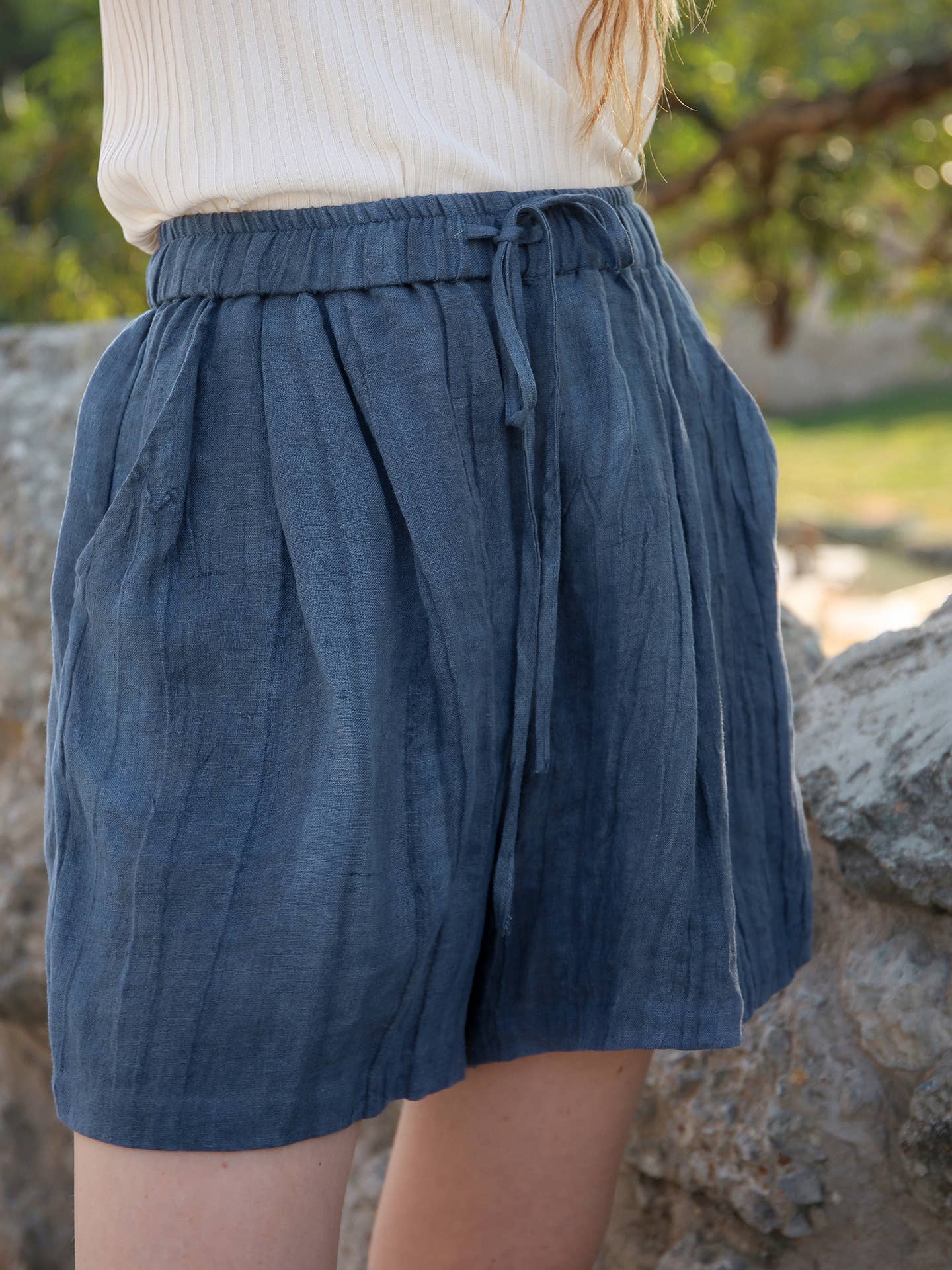 LINEN PLEATED PREMIUM SHORTS