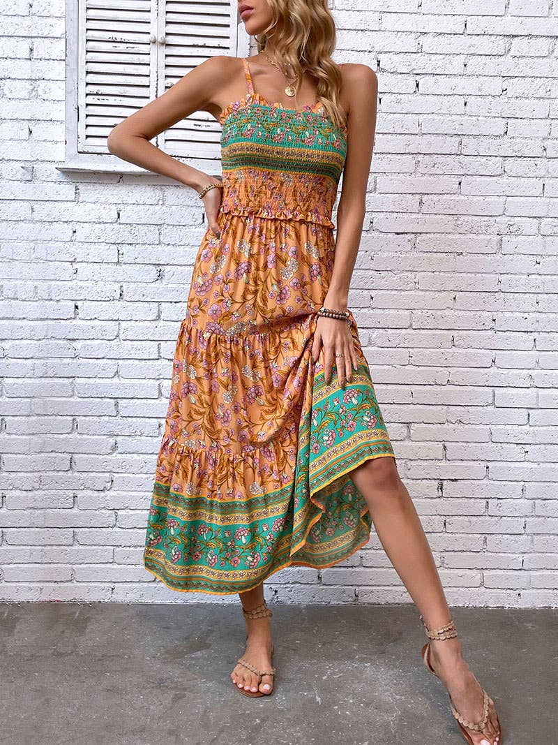 Ethnic style halter dress