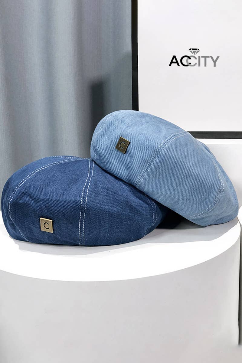 DENIM  FASHION BERET CAP_CWAH0484