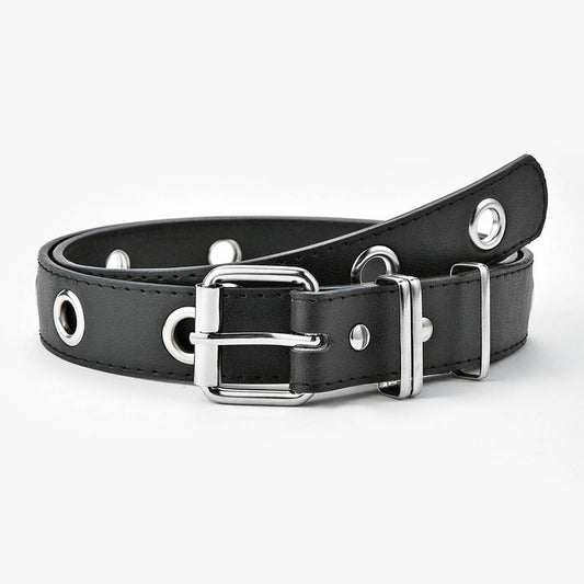 VERSATILE CASUAL BLACK CHAIN-DECORATED BELT_CWABE0573