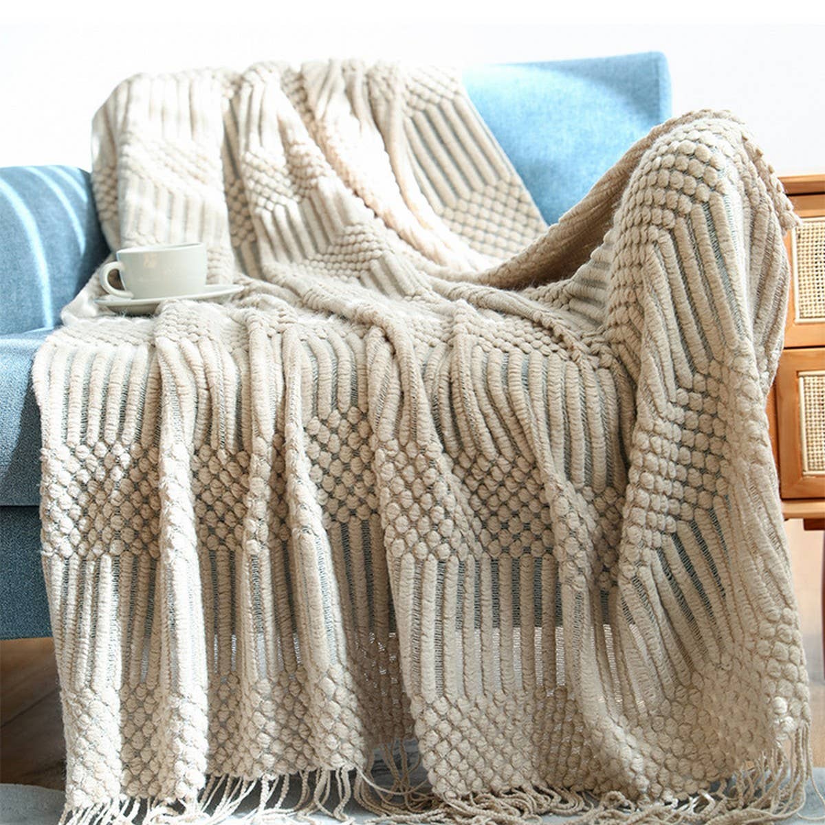 DOUDOU BLANKET FRINGED SHAWL BLANKET