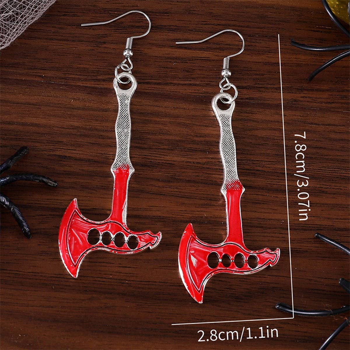 HALLOWEEN BLOODY HORROR SCISSORS AXE EARRINGS