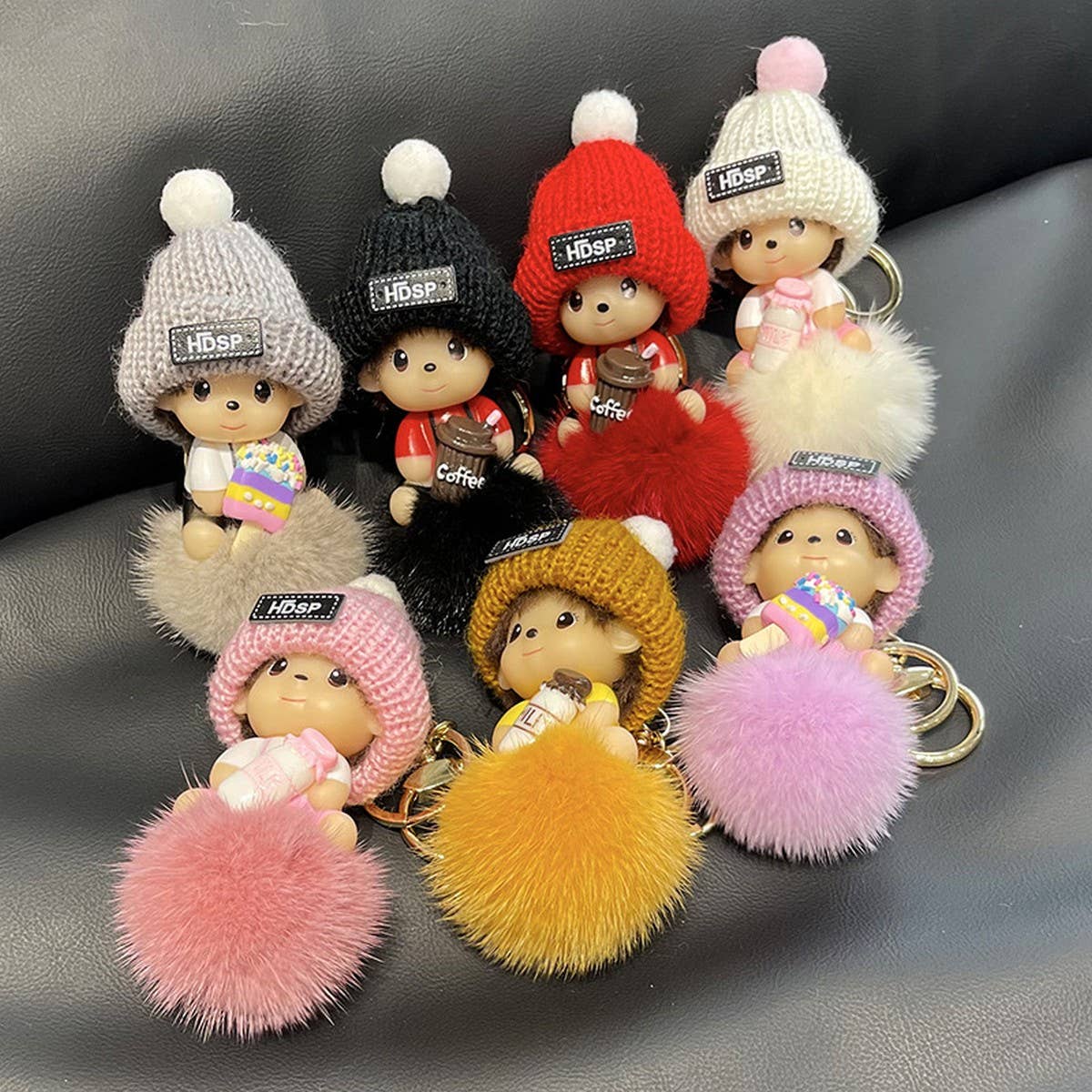 CUTE CARTOON MONCHHICHI CAR KEYCHAIN PENDANT