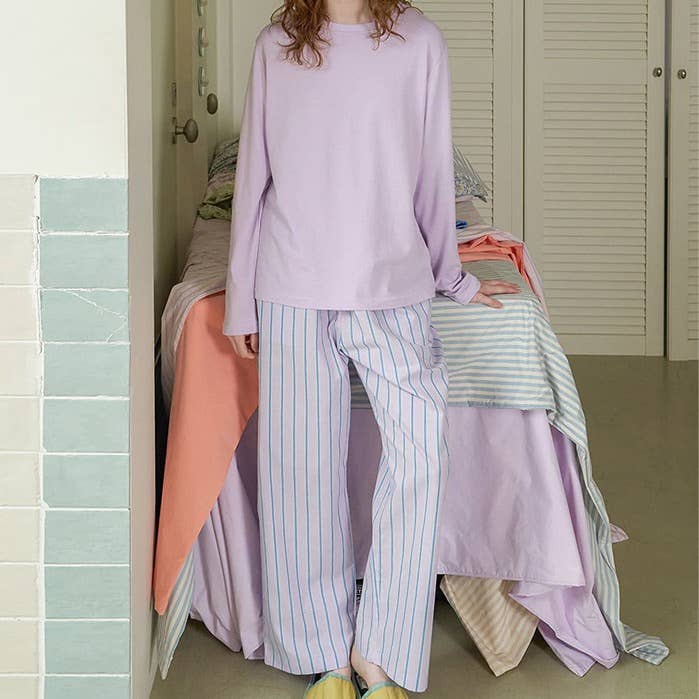Lazy style pure cotton home wear and pajamas set