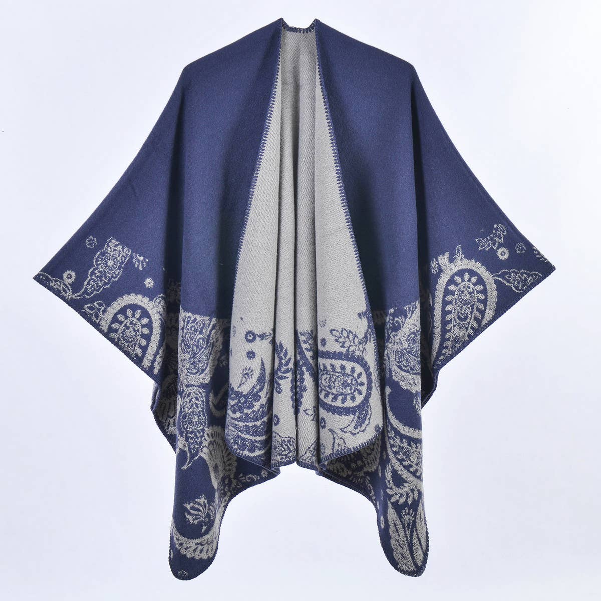 VINTAGE CASHEW FLOWER THICK WARM SHAWL