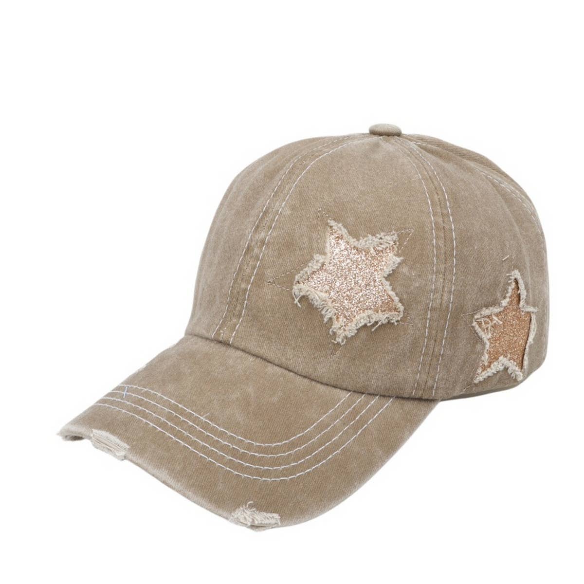 Women's Star Sequin Baseball Cap,  Sun Hat CWAH1126