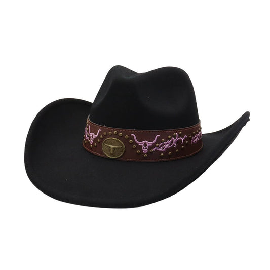 Men & Women Felt Fedora Hat Ethnic Cowboy_CWAH04451