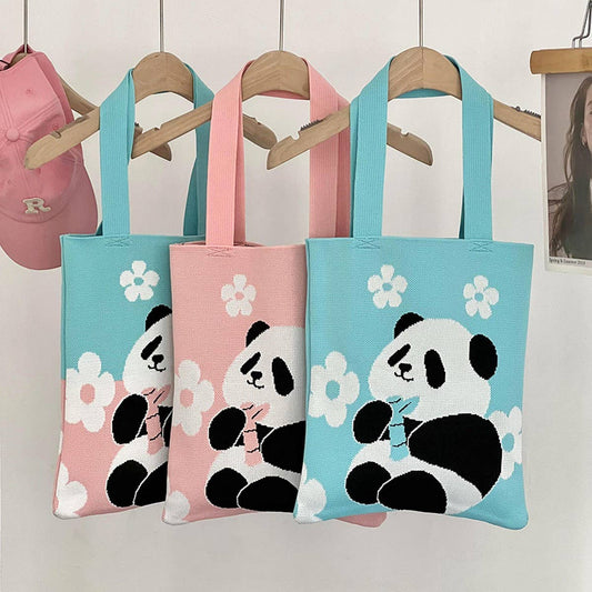 PANDA NEEDLE BAG CROSSBODY WOVEN SHOULDER BAG_CWAB3070