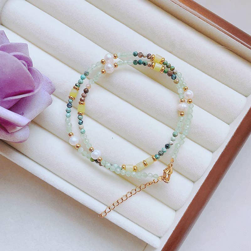 Baroque pearl natural stone necklace