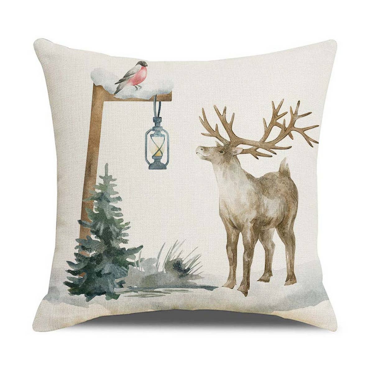 VINTAGE FARM ELK CHRISTMAS PILLOWCASE