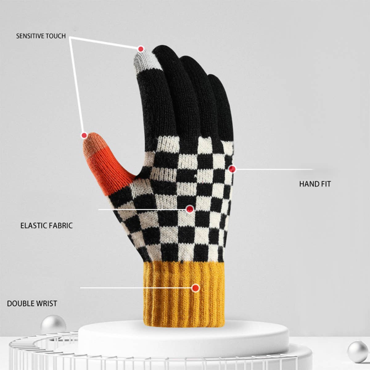 WARM AND WINDPROOF THICK STRIPED KNITTED GLOVES_CWAG0035