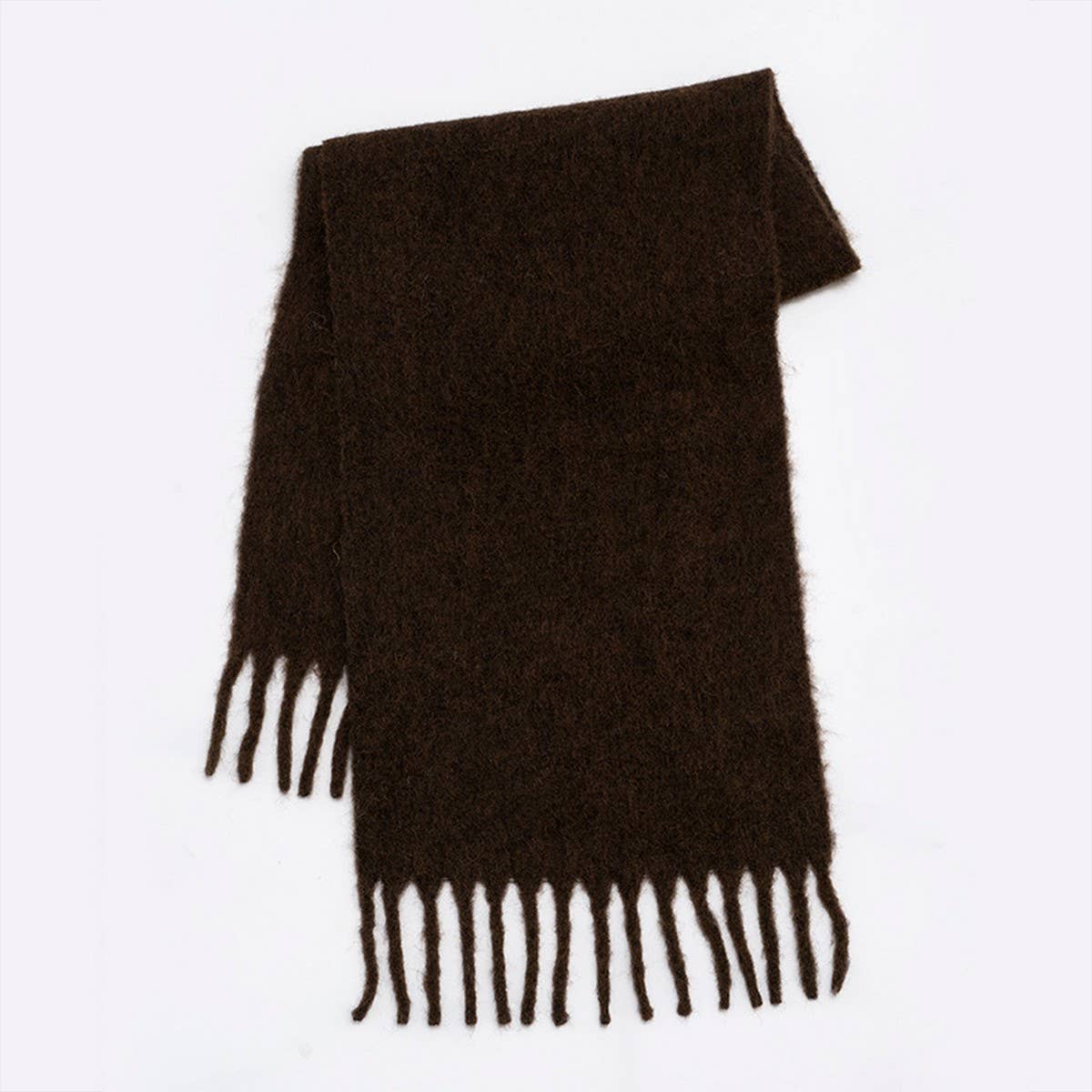 Gradient Loop Yarn Tassel Scarf for Winter