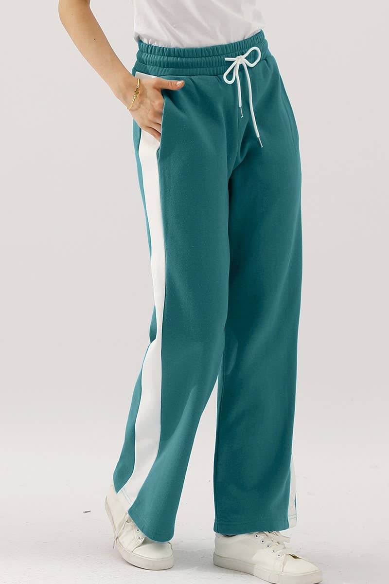 CWBLP398_HIGH WAISTED STRAIGHT WIDE LEG LONG SWEATPANTS