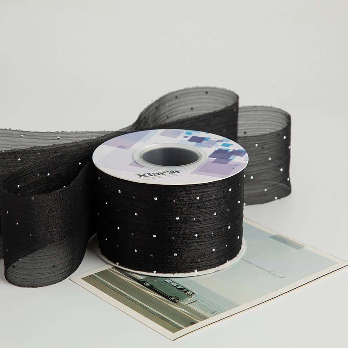 SILVER DOT HOT DIAMOND RIBBON BOW DIY RIBBON