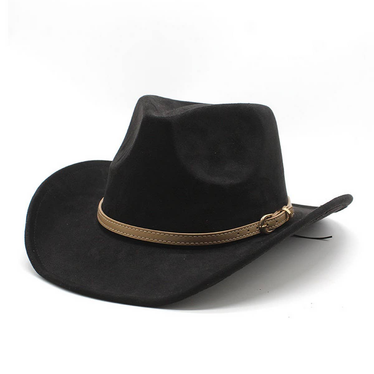New Ethnic Faux Suede Hat Belt Western Cowboy Hat_CWAH2514