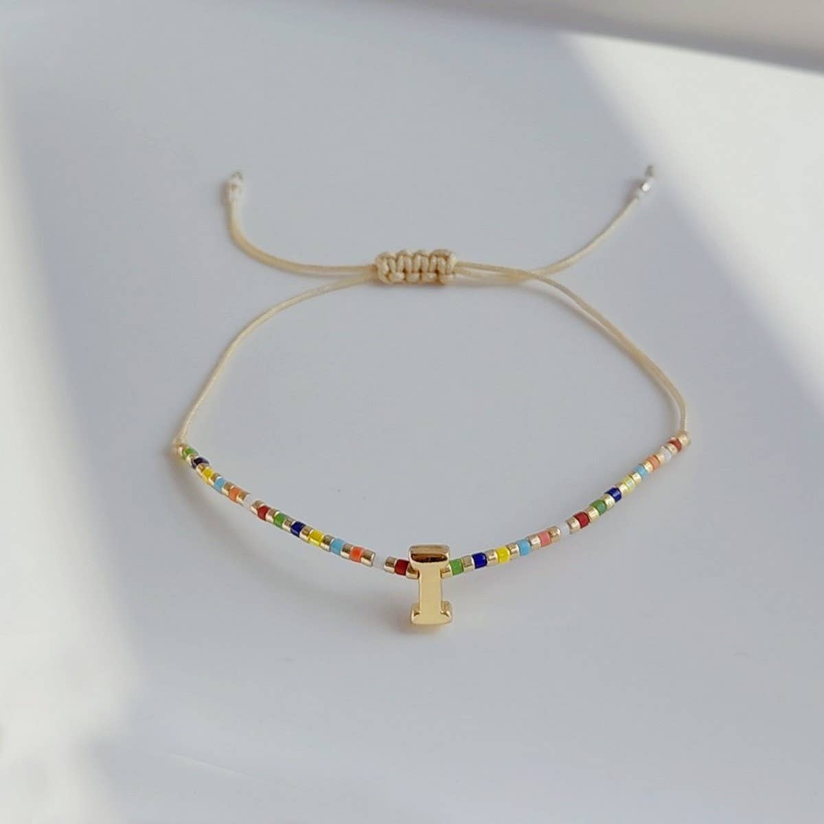 CWAJE4567_BOHEMIAN ADJUSTABLE GOLD LETTER BRACELET