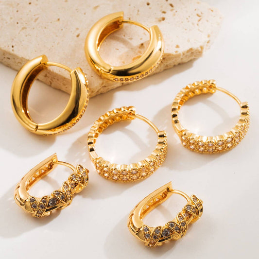 Minimalist Gold-Plated Hoop Earrings for Women