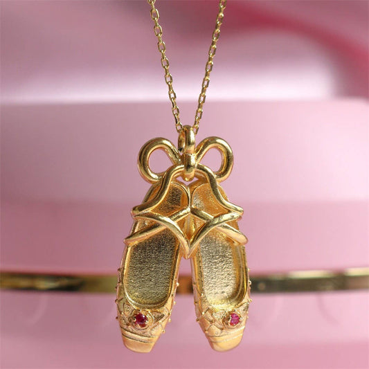 NEW CREATIVE BALLET SHOES PENDANT NECKLACE