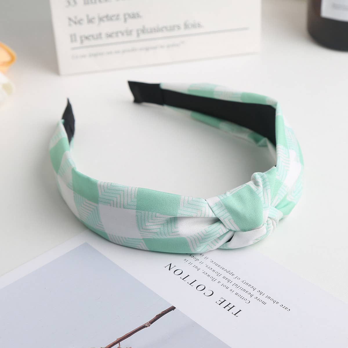SIMPLE NEW STYLE PLAID KNOTTED HEADBAND_CWAHA1715