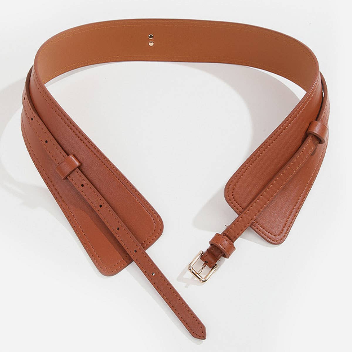 Alloy buckle waist-cinching wide belt