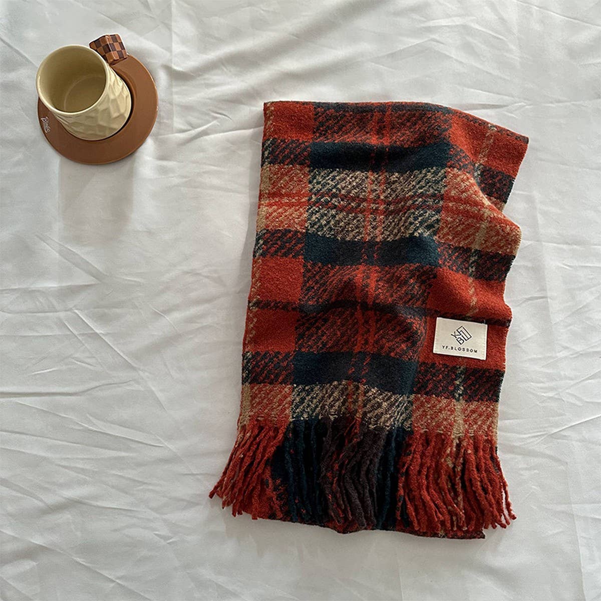 Vintage Plaid Scarf ? Soft Winter Wrap