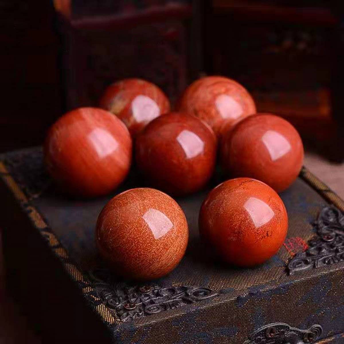 Red Jasper Crystal Ball Seven-Star Set_CWMM8127