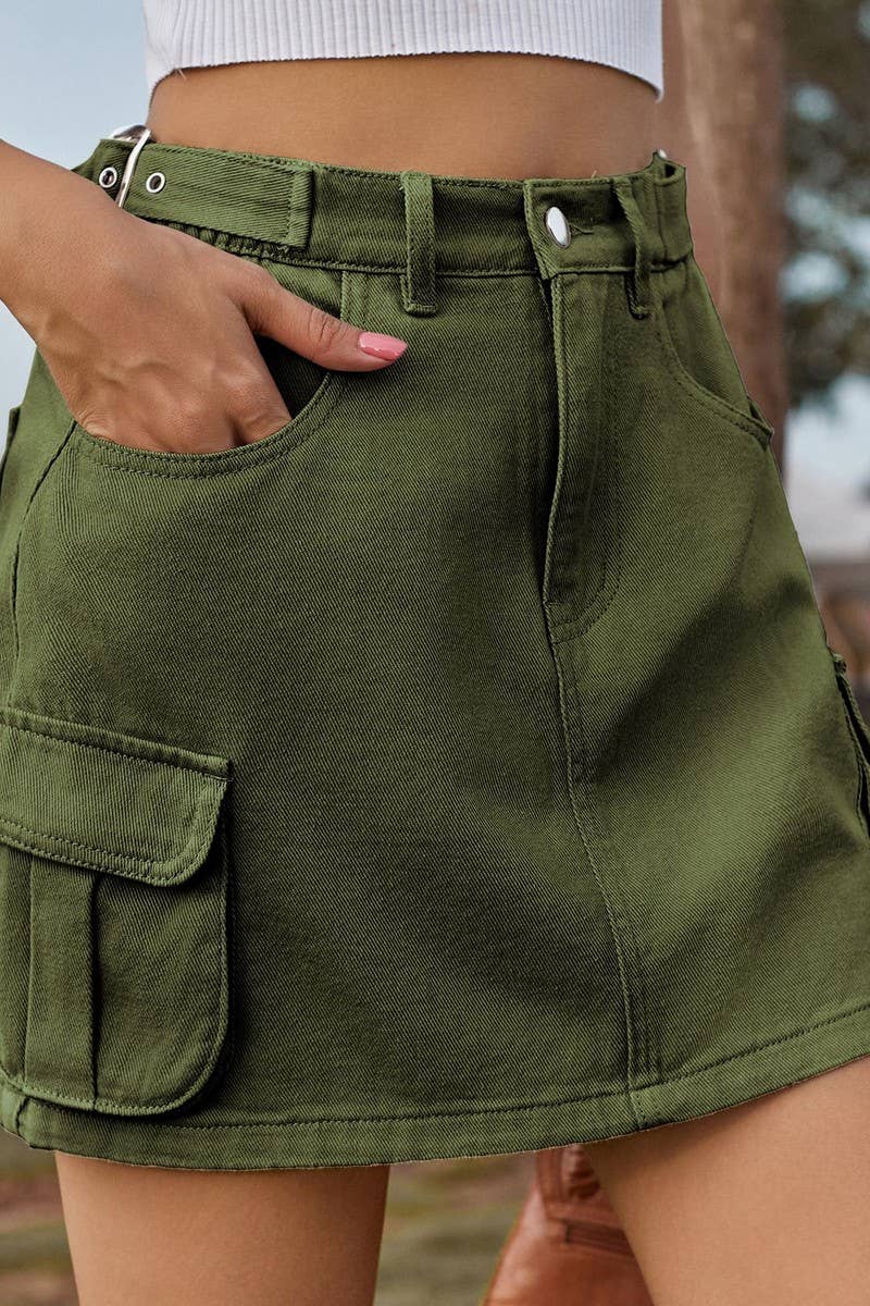 CWBSS00125_SOLID COLOR WASHED ELASTIC WAIST SHORT SKIRT