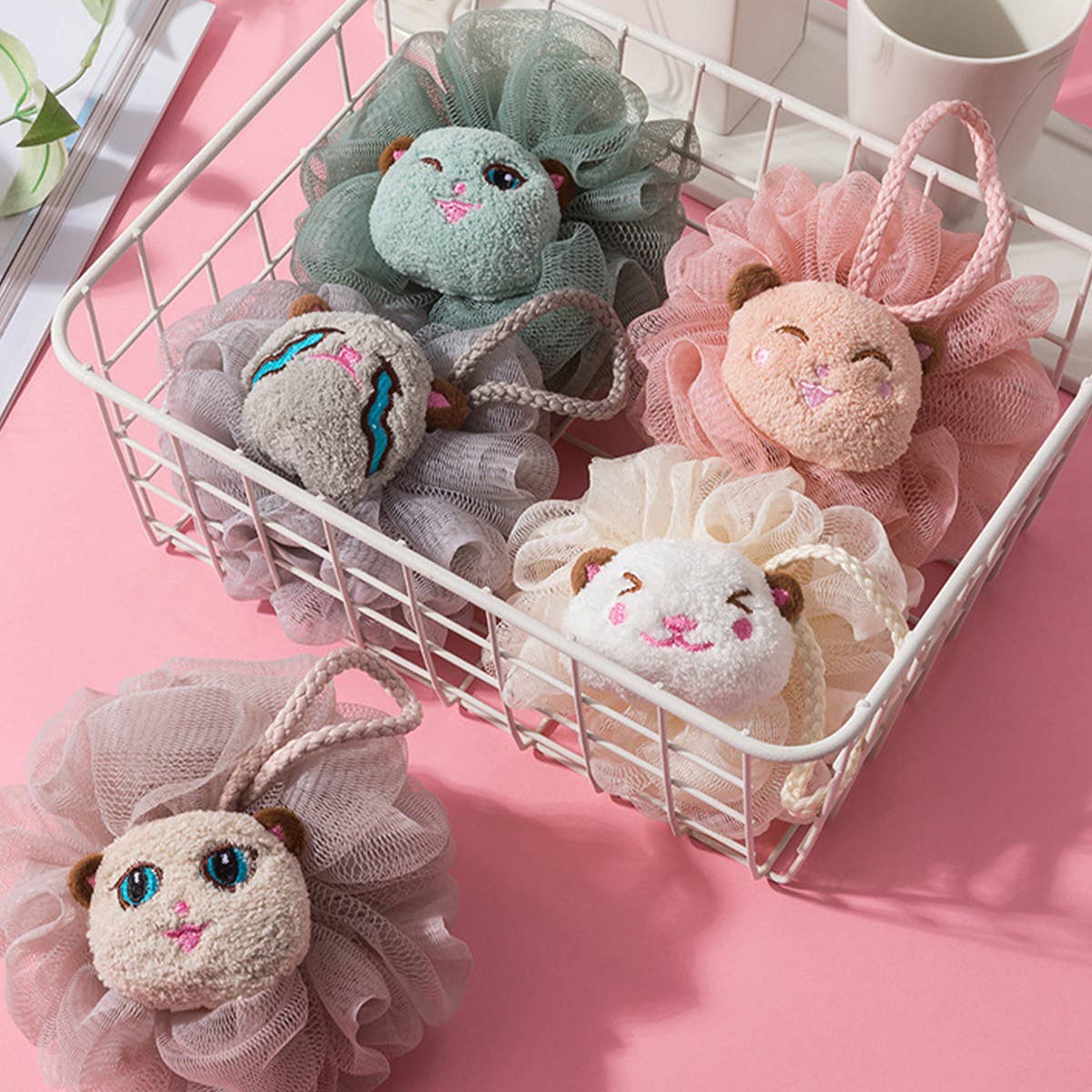 CWMM8750_CARTOON ANIMALS CUTE BATH BACK SCRUB BATH FLOWER