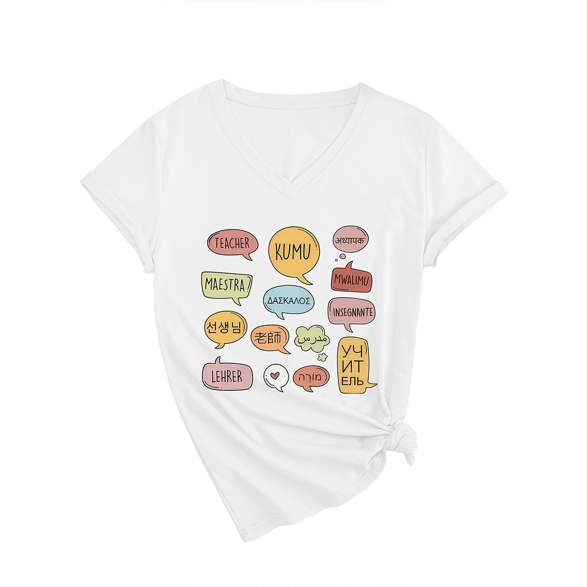 Women??¢s Teaching Tee ??V Neck Teacher Shirt_CWTTSL0478